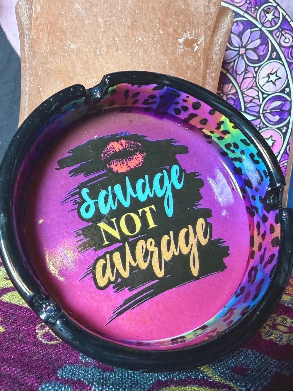 Rainbow Leopard Print Novelty Ashtray